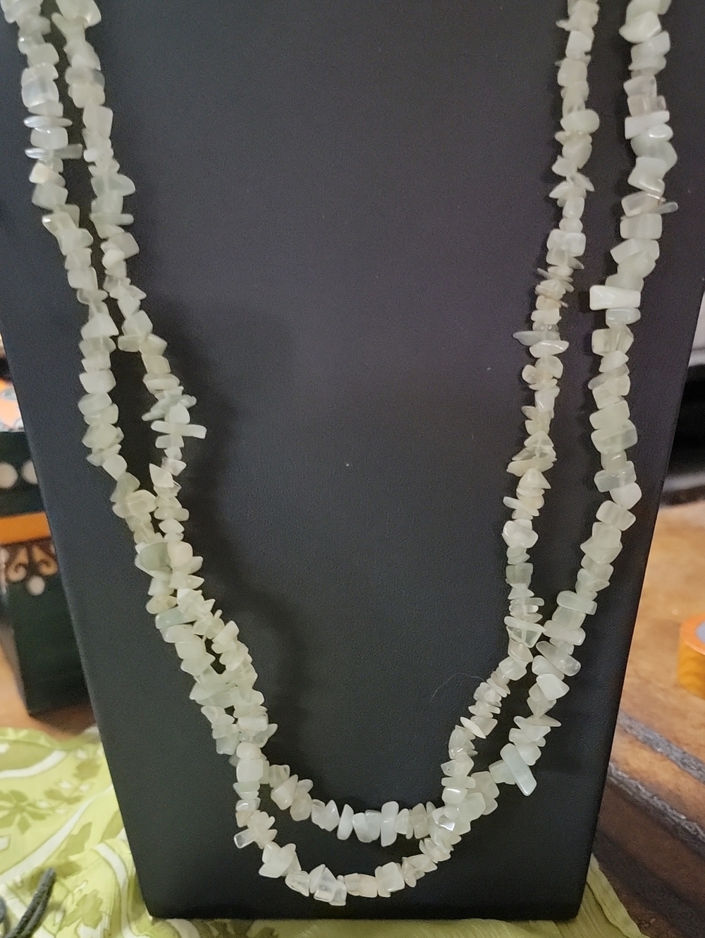 Prehnite Green Chip Bead Necklace - Two Strands